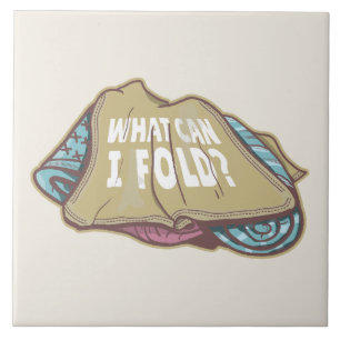 Folding clothes, laundry day ceramic tile
