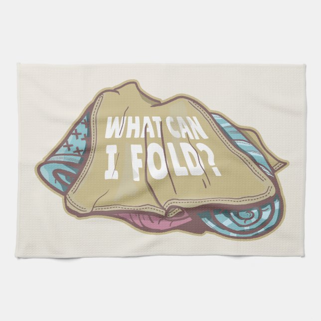 Folding clothes, laundry day tea towel (Horizontal)