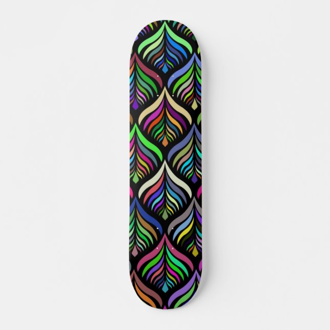 Folding Colours Abstract Rainbow Skateboard (Front)