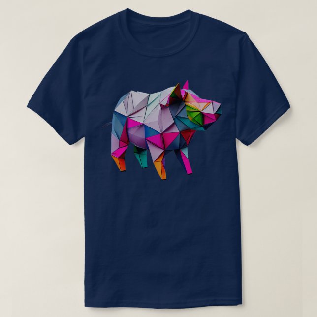 Folding Fun Origami Pig1  T-Shirt (Design Front)