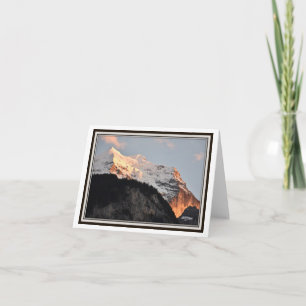 Folding Greeting Card - Alpenglow, Swiss Alps