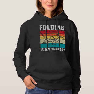 Folding is my therapy Quote for a Paper Crane Love Hoodie
