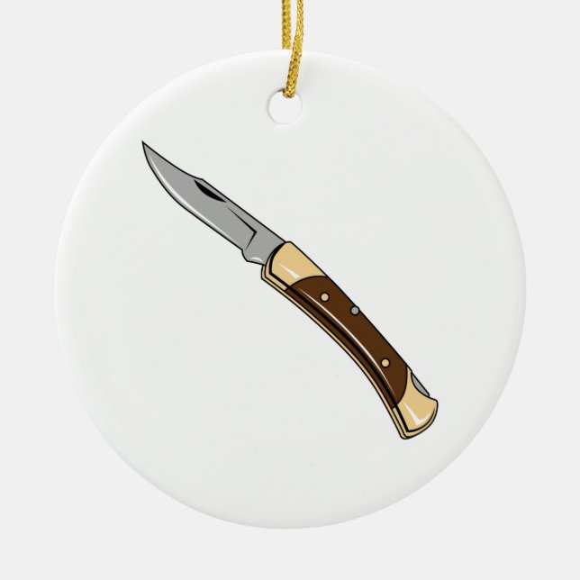 Folding Knife Ceramic Tree Decoration (Front)