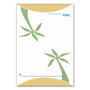 Folding Tropical Beach Wedding Escort Place Card