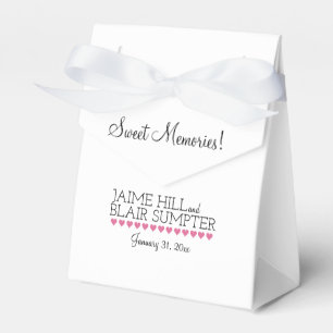 Foldover Cake Bag Typography Pink Heart Favour Box