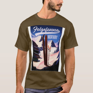 Folgefonna norway ski travel poster T-Shirt