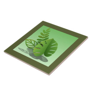 Folhas Verdes Ceramic Tile
