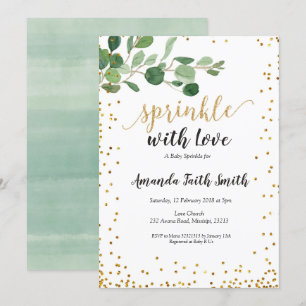 Foliage Baby Sprinkle Card Invite botanical