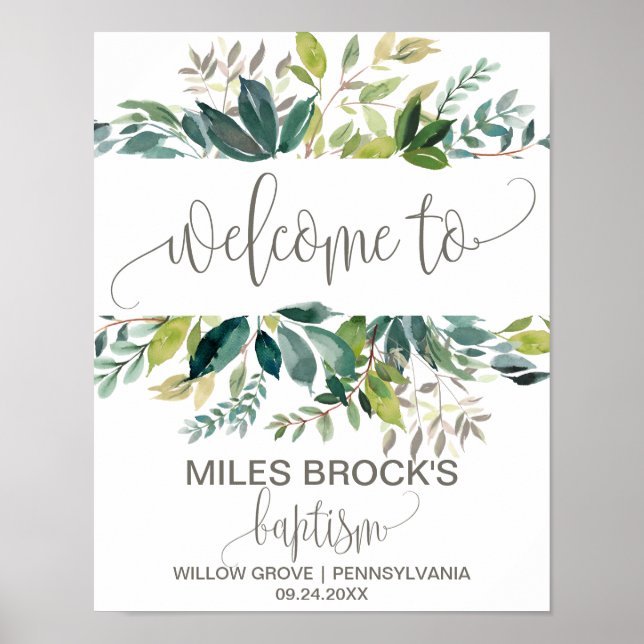 Foliage Baptism Welcome Poster (Front)
