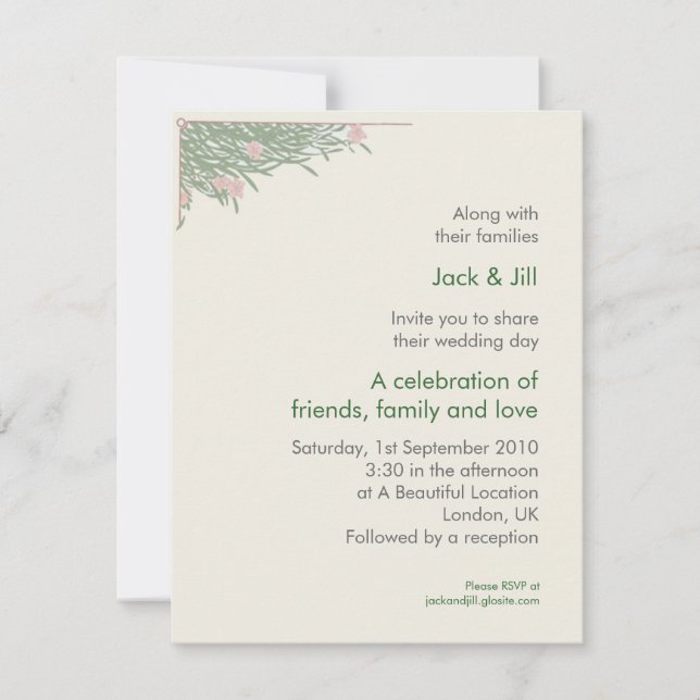 Foliage (Beige Background) 4.25x5.5 Invitation (Front)