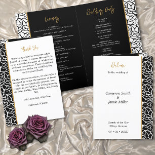 Foliage Border Wedding Day Program