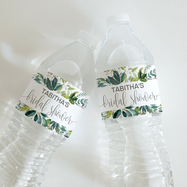 Foliage Bridal Shower Water Bottle Label (Creator Uploaded)