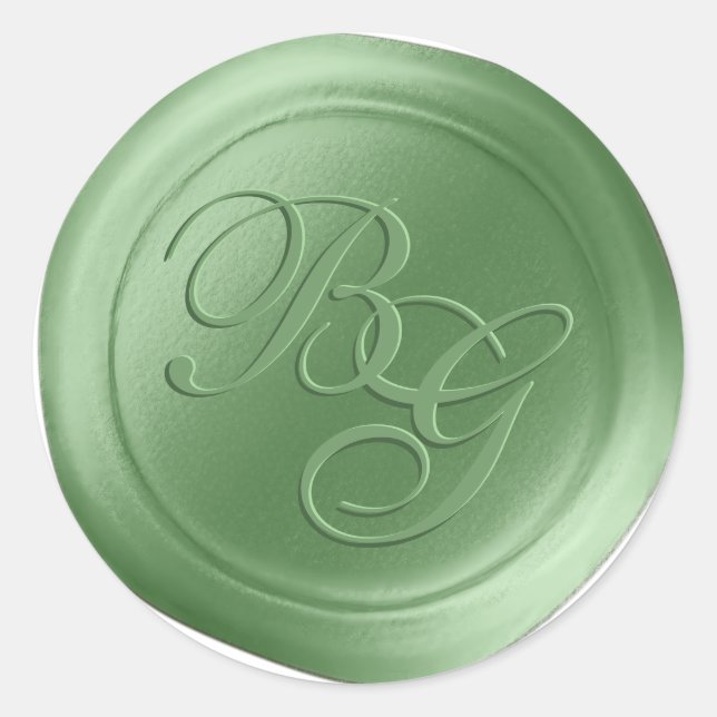 Foliage Calligraphy Monogram Wax Seal Stickers (Front)