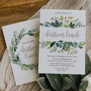 Foliage Christmas Brunch Invitation
