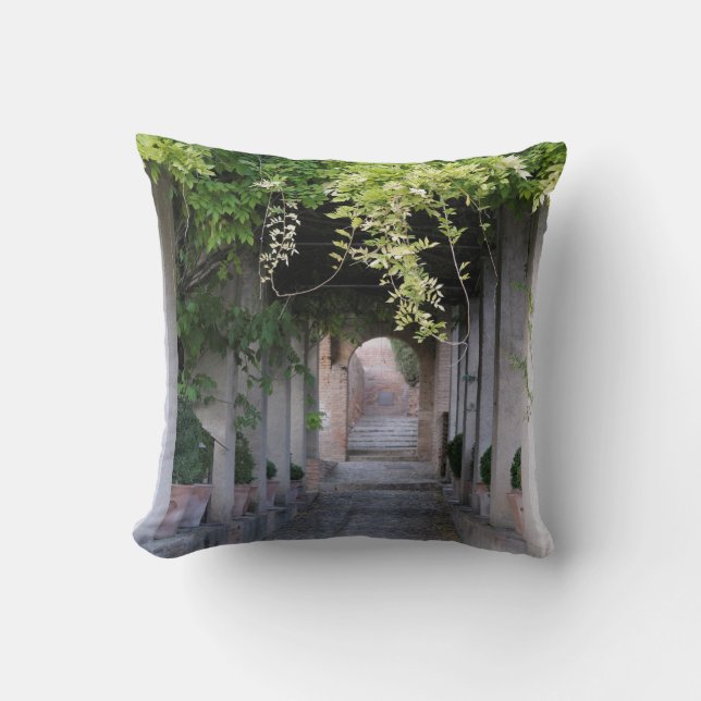 Foliage Covered Walkway, Spain Cushion (Front)
