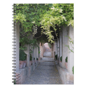 Foliage Covered Walkway, Spain Notebook