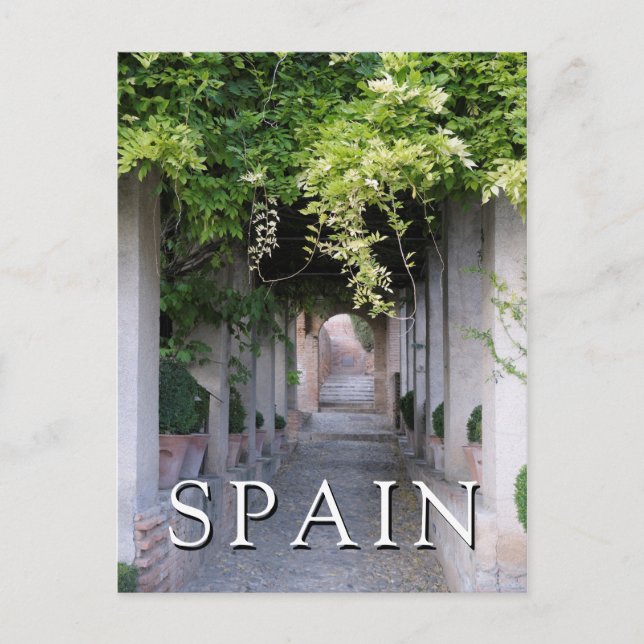 Foliage Covered Walkway, Spain Postcard (Front)