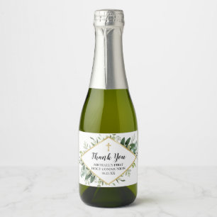 Foliage Cross Mini Sparkling Wine Bottle Label