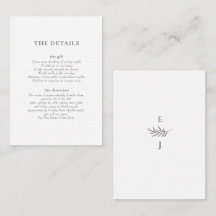 Foliage Details Enclosure reception Card