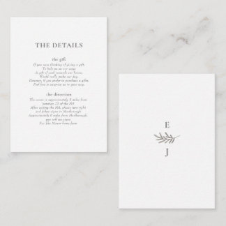 Foliage Details Enclosure reception Card