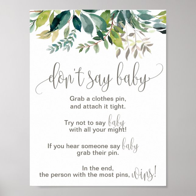 Foliage Don't Say Baby Sign (Front)