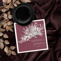 Foliage Duet Burgundy Grey Botanical Wedding