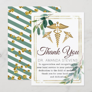 Foliage Elegant Doctor   Nurse Thank You Card