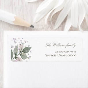 foliage faux glitter label return address label