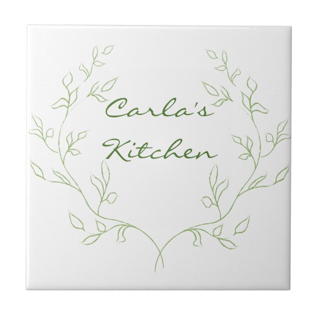 Foliage Frame Ceramic Tile (Front)