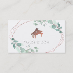 foliage frame pianist business card