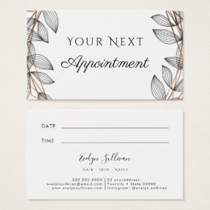foliage geometric frame appointment card