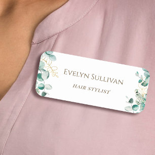 Foliage Geometric Frame Name Tag