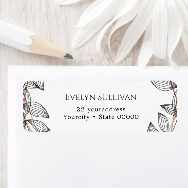 Foliage geometric frame return address label (Insitu)