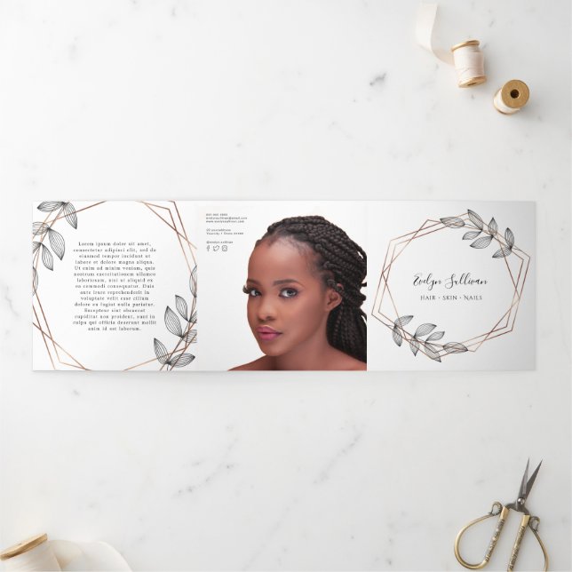 Foliage Geometric Frame Trifold Brochure (Outside)