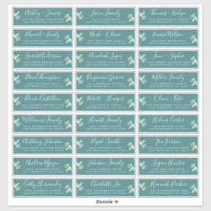 Foliage Green Wedding Guest Address Labels
