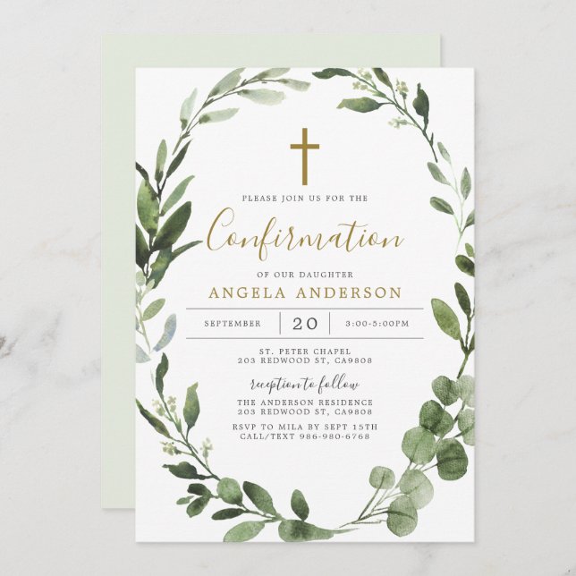Foliage Greenery Confirmation Invitation (Front/Back)