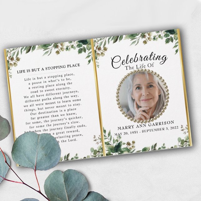 Foliage Greenery Photo Celebration of Life Program (Creator Uploaded)