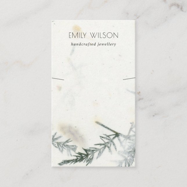 Foliage Handmade Paper Texture Necklace Display Business Card (Front)