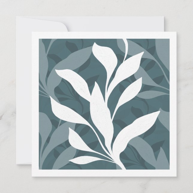 Foliage in Grace Deep Abstract Botanical Leaves Card (Front)