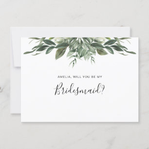 Foliage Leaf Bridesmaid Flat Card