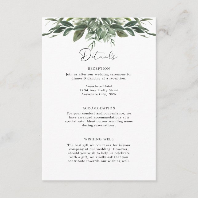 Foliage Leaf Detail Enclosure Card (Front)