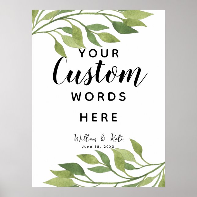 foliage leaf green create your own custom poster (Front)