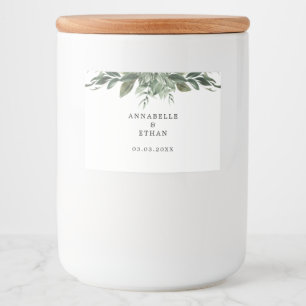Foliage Leaf Wedding Favour Candle Label