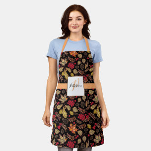 Foliage Leaf with Family Name Apron