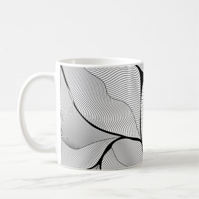 Foliage leaves background pattern coffee mug (Left)