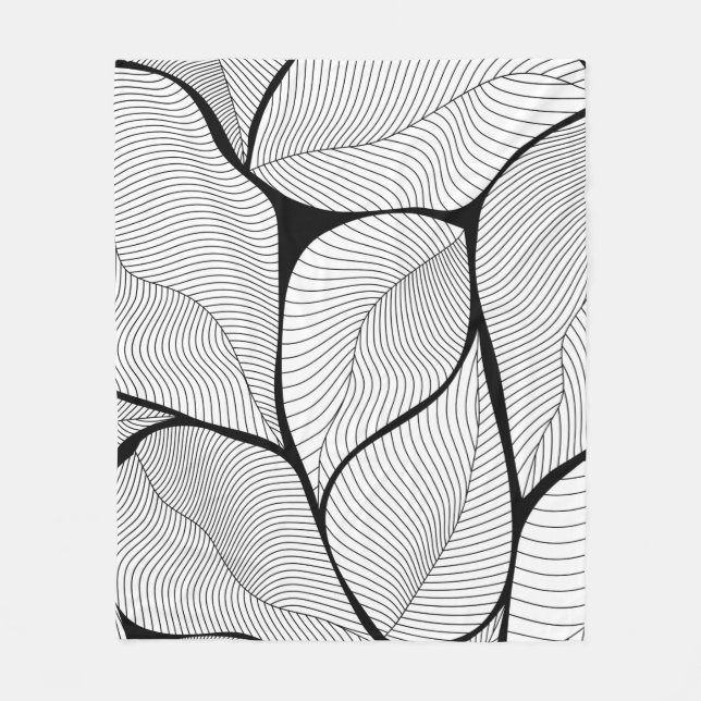 Foliage leaves background pattern fleece blanket (Front)