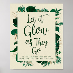 Foliage Let it Glow Newlywed Wedding Send-off Sign