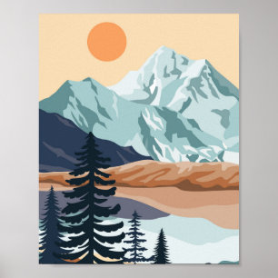 Foliage line art drawing Poster