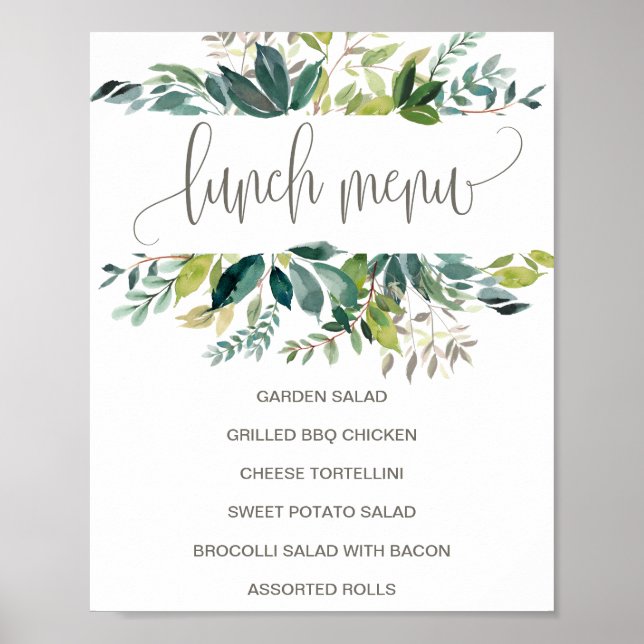 Foliage Lunch Menu Sign (Front)