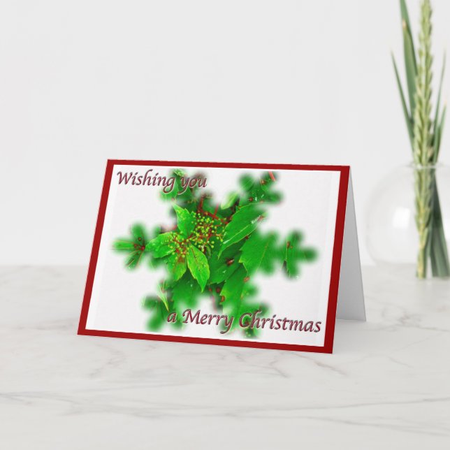 Foliage Merry Christmas Card (Front)
